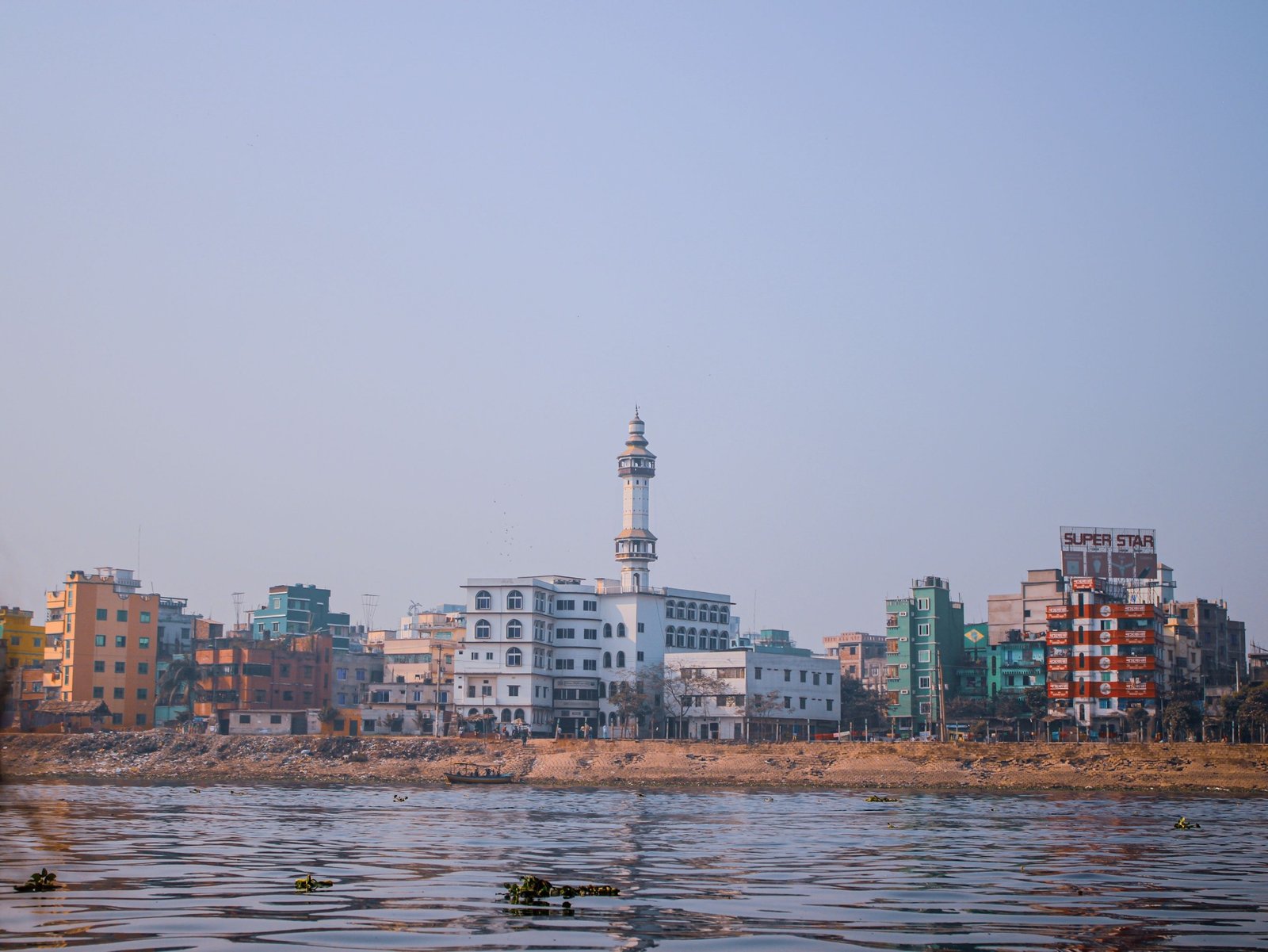 Dhaka riverside cityscape